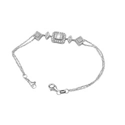 14K White Gold 4.1 Carat Moissanite Diamond Bracelet