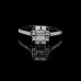 Baguette 14K White Gold Moissanite Stone Ring