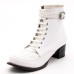 White Genuine Leather Size Women's Boots