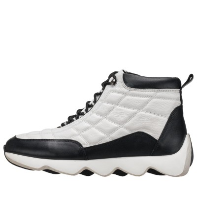 White Calfskin Women's Sports Boots Comfortable Wide Cut Special Series