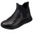 Black Calfskin Rubber Sole Comfortable Wide Mold New Season Vip Series Women's Boots