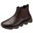 Brown Calfskin Comfortable Wide Mold Special Series New Season Women's Boots