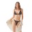 Black Lace Transparent String Panty Women's Bra Set
