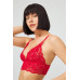 Red Lace Transparent Non-wired Women's Bra Set