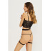 Black Lace Bra Garter Set