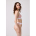 White Elastic Detailed Transparent Tulle Adjustable Strap Women's Bra Set