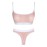 White Elastic Detailed Transparent Tulle Adjustable Strap Women's Bra Set