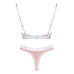 White Elastic Detailed Transparent Tulle Adjustable Strap Women's Bra Set