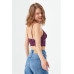 Plum Lace Stone Adjustable Strap Women's Bustier Bralet