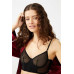 Navy Blue Transparent Tulle Underwire Adjustable Straps Women's Bralet Bustier