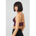 Plum Lace Thin Strap Covered Triangle Women's Bralet Bustier